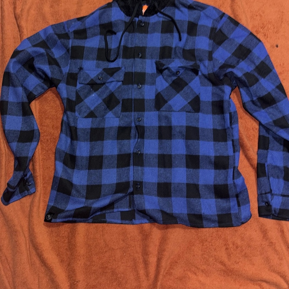 Black and blue plaid jacket